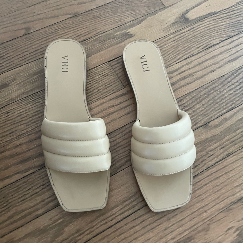 Vici Skye Padded Square Toe Sandal - Nude - 8.5